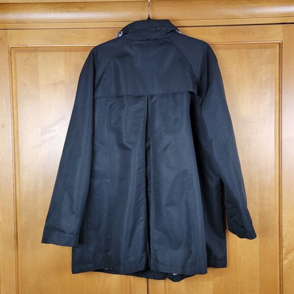 Dennis by Dennis Basso Black Hooded Trench Coat - L - Picture 4 of 13